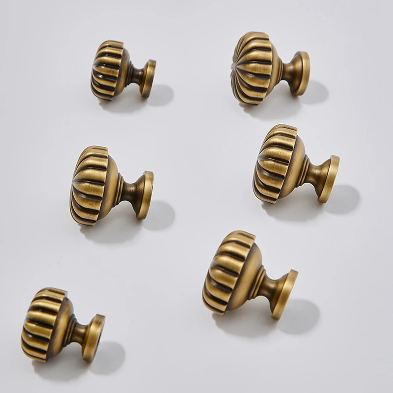 Antique Brass Cabinet Kitchen Pulls Knobs Vintage Drawers Dresser Pulls Furniture Knobs Cupboard Handles-1Pack