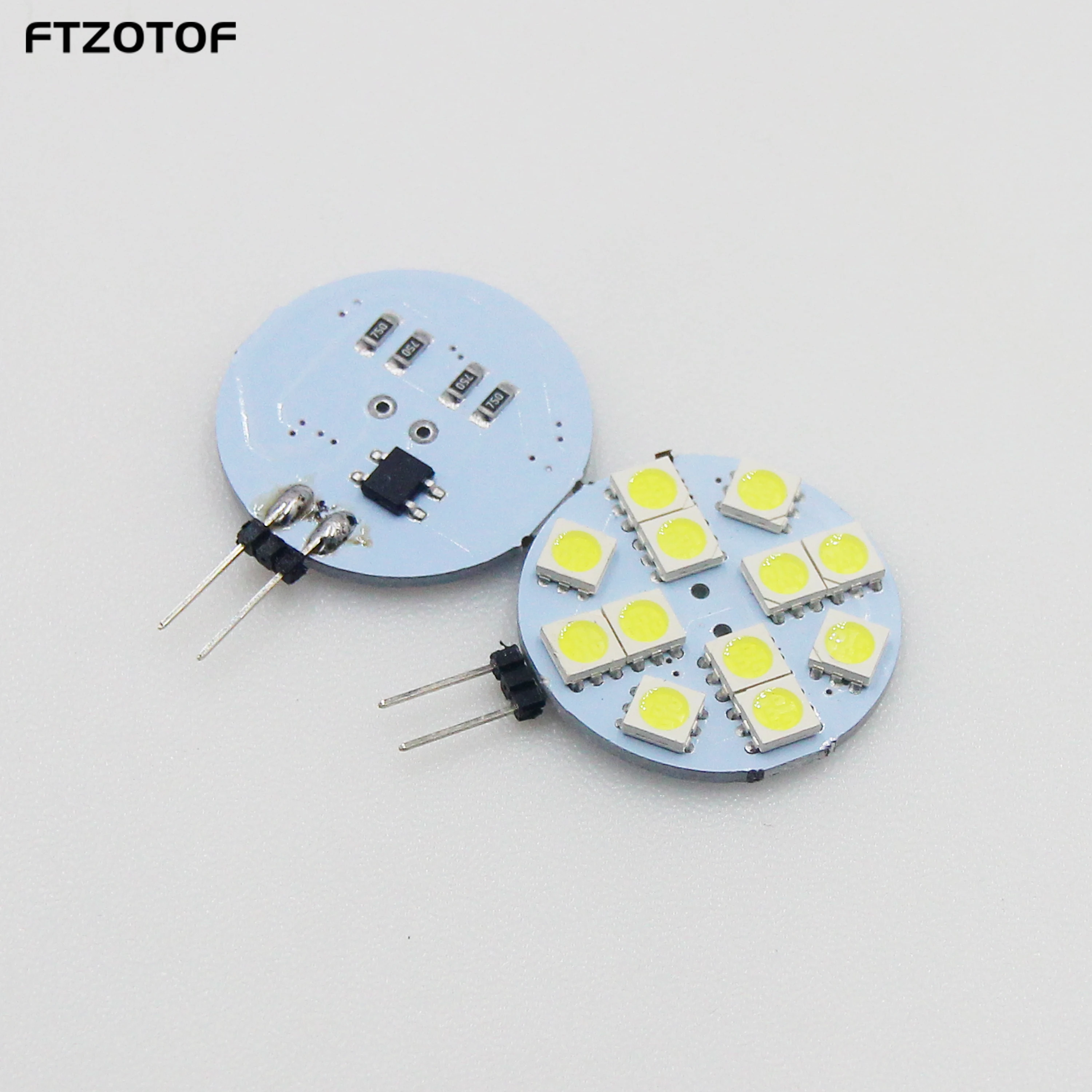 

FTZOTOF 2PCS/LOT COB LED 12V DC G4 Socket 5050 SMD 2.4W 12LED Bulb Cool Warm White Light Source 180 Beam AngleInput Halogen Lamp