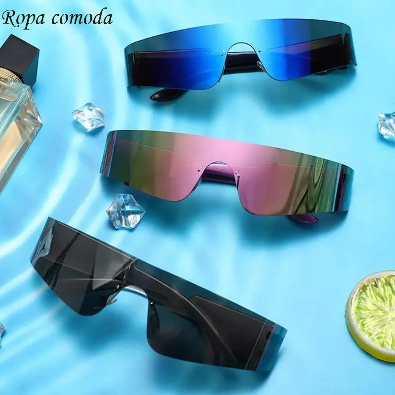 

MXMA Popular Wrap Round Sunglasses Cool Cyber Punk Sunglasses for Mountain Climbing