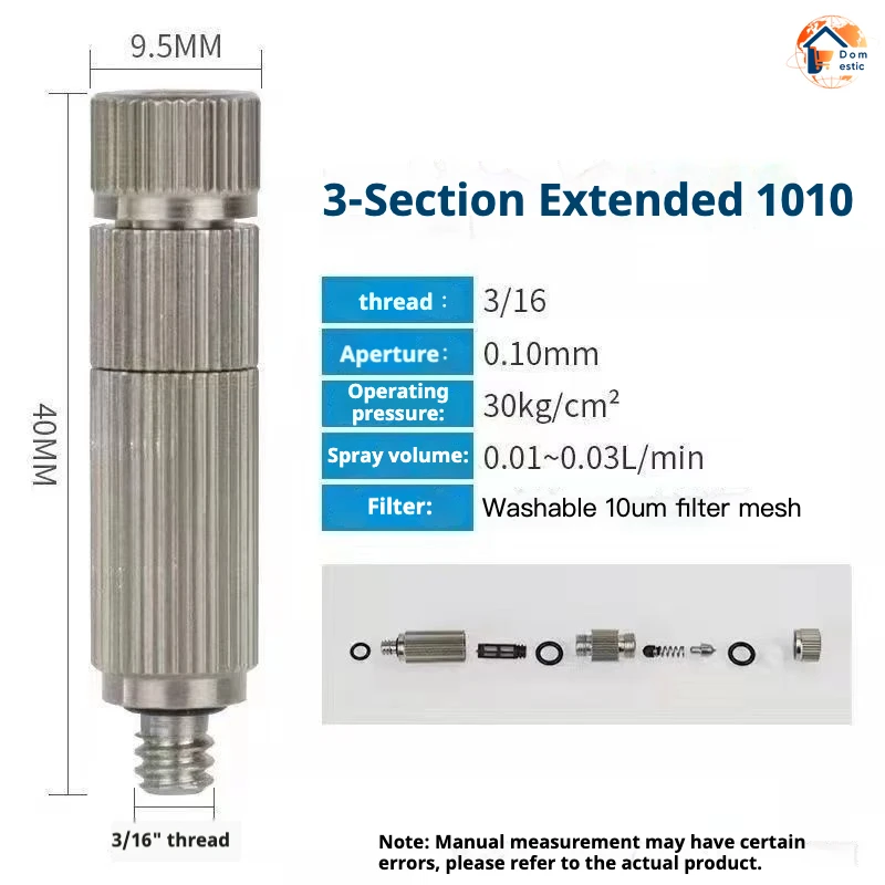 

Professional High Pressure Misting Nozzle, Anti-Clog Fogger with Filter for Patio Cooling & Greenhouse, 3/16" Thread, 50Pcs