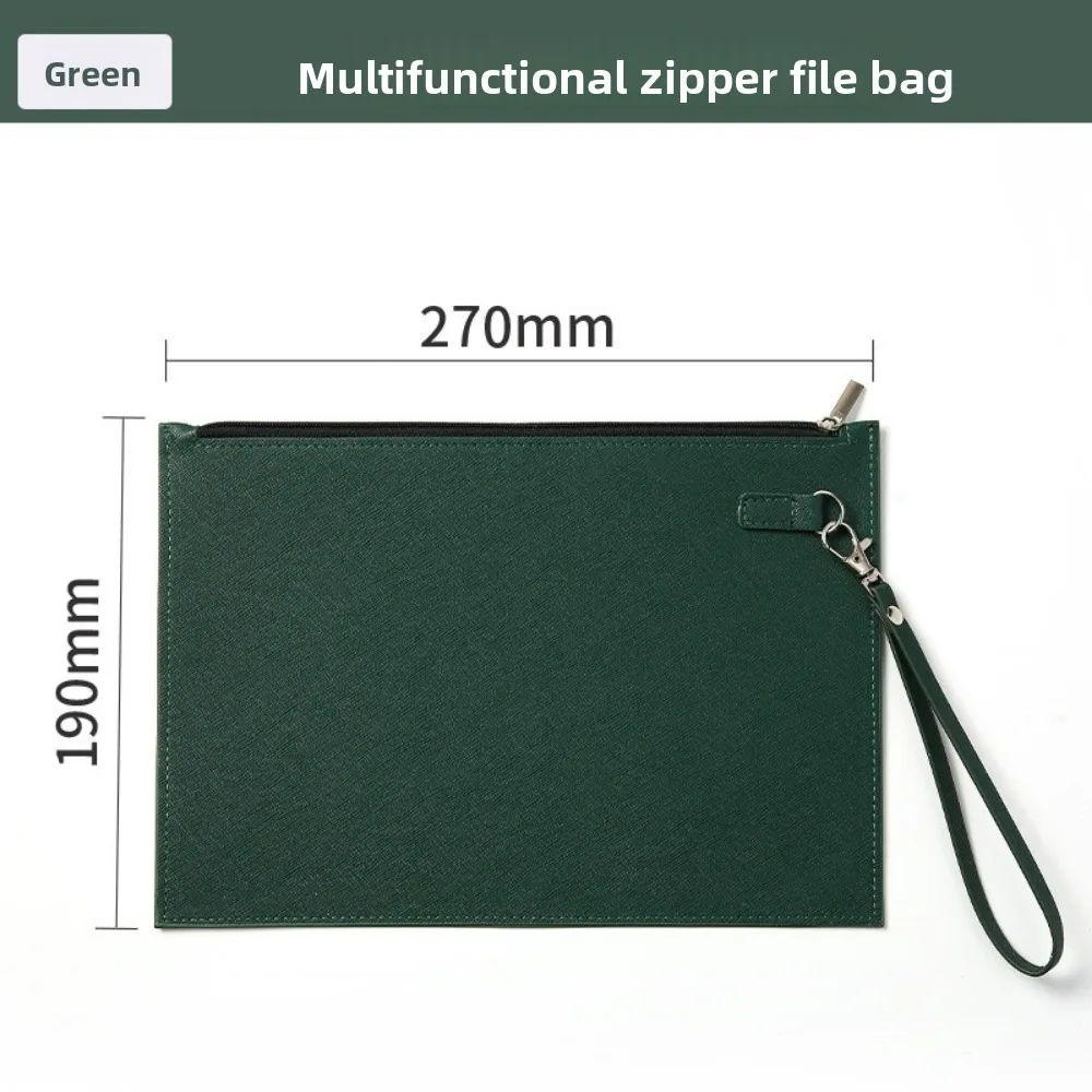 

Портативная кожаная ручная сумка для файлов a5, многофункциональный деловой портфель большой емкости с застежкой-молнией, сумка для хранения файлов данных