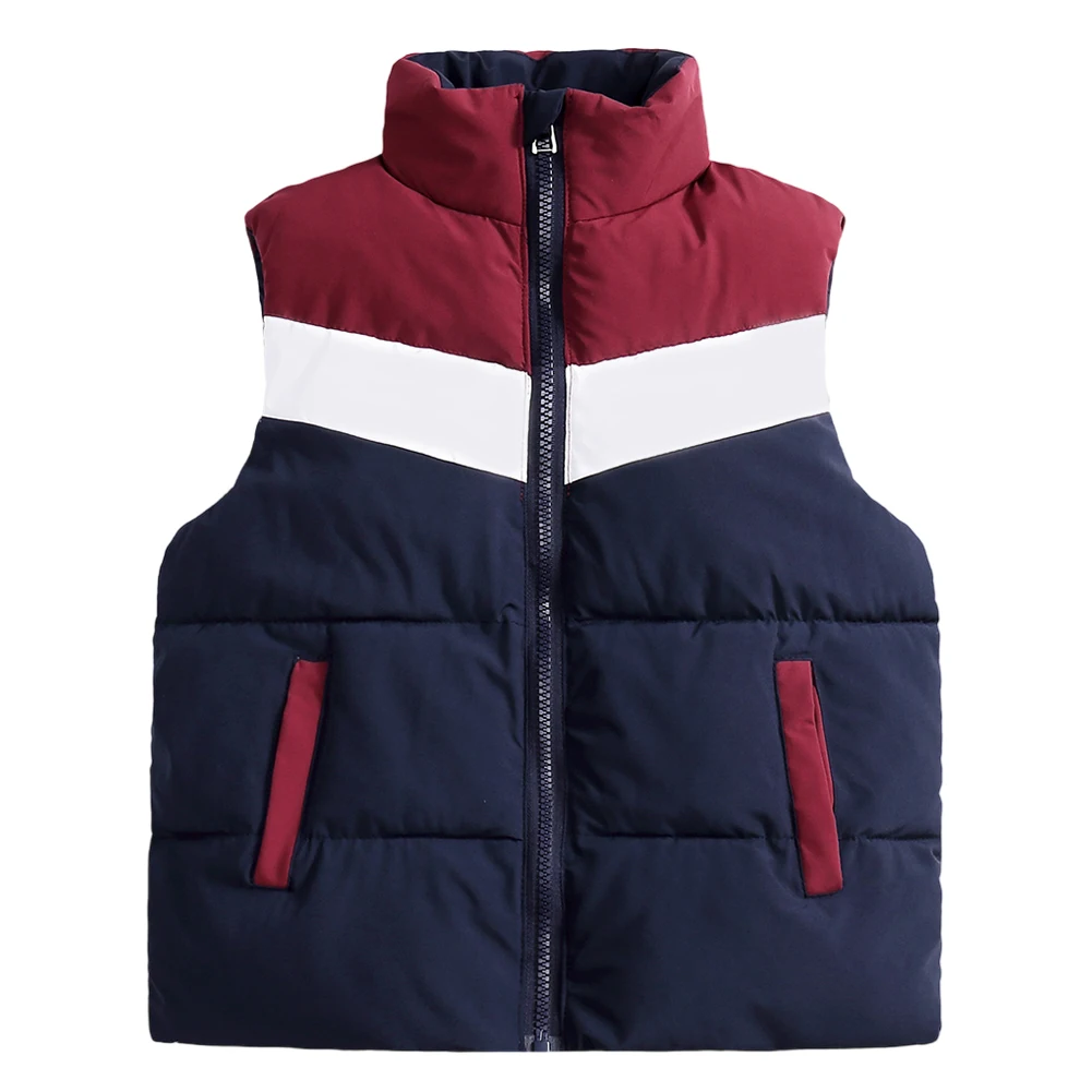 

Girls Winter Puffer Vest,Lightweight Boys Quilted Vest,Sleeveless Outerwear,Warm Down Cotton Spliced Jacket,Children's Waistcoat
