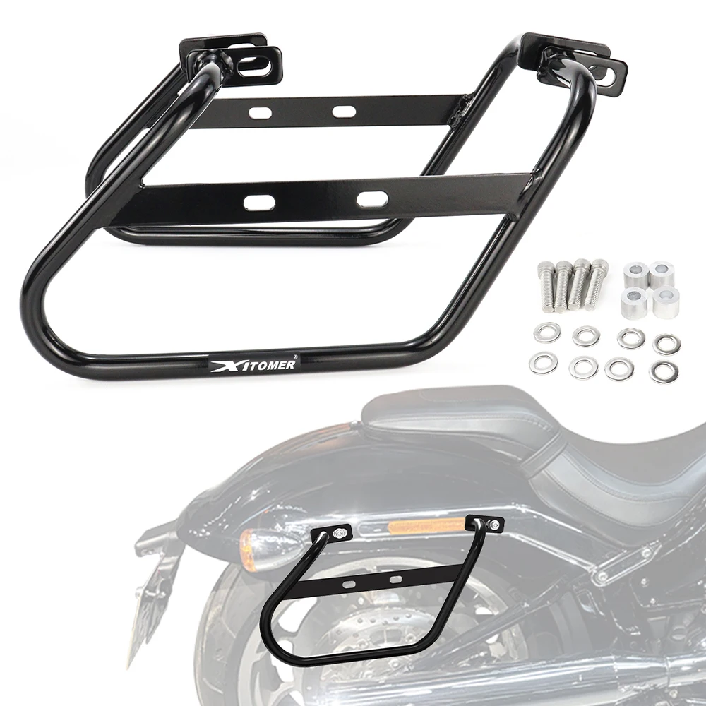 

Motorcycle Side Luggage Racks Saddlebag Bracket Side Bag Support Mount Holder Davidson Softail Fat Boy/ 114 2018-2024 For Harley