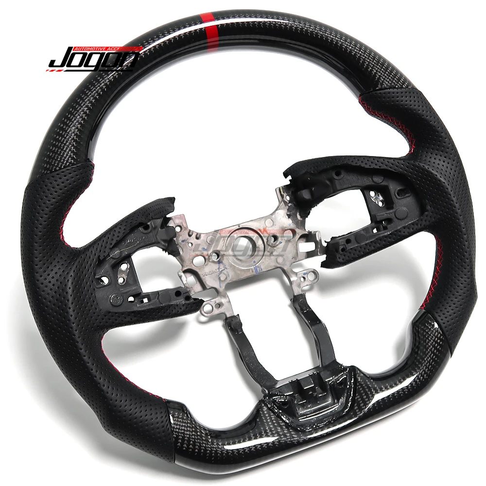 Replacement Real Carbon Fiber Steering Wheel With Leather Customized Steering Wheel Cover Trim Styling For Honda Civic 2016-2021