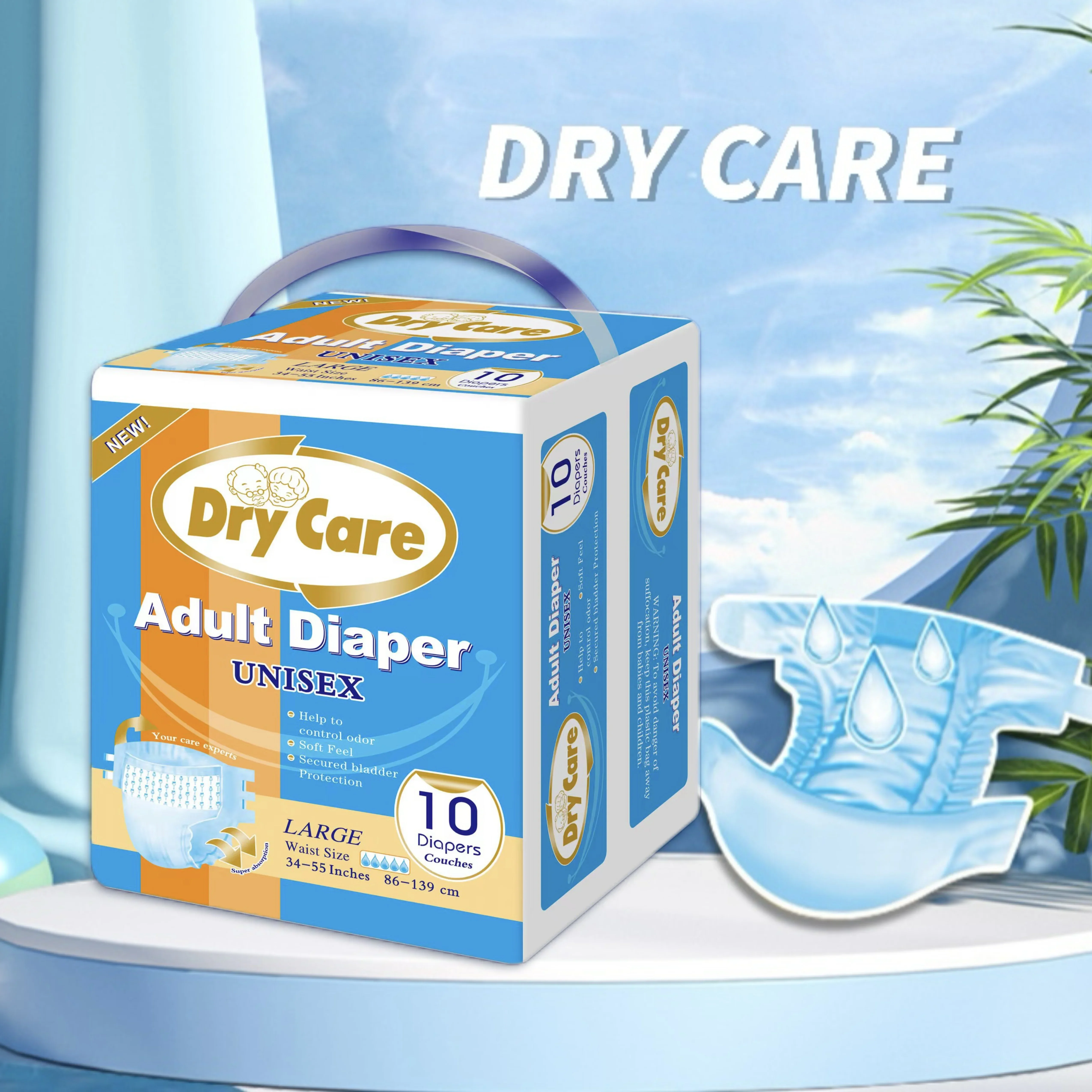 10 قطعة حفاضات الكبار القابل للتصرف الحفاضات السراويل المرضى فائقة الامتصاص المياه المسنين رعاية الأم الحصير منصات للجنسين الملابس الداخلية