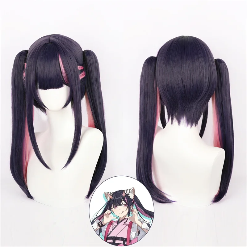 

Аниме «Космическая принцесса Кагуя!» Парик для косплея Noi Komazawa, 60 см, фиолетово-розовый, с хвостом, термостойкий, синтетический, для вечеринок