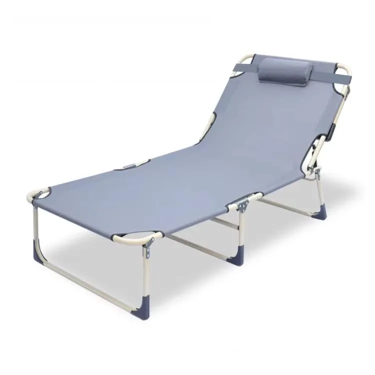 

Регулируемая 3-позиционная раскладная кровать-шезлонг с металлическим каркасом, портативная, для кемпинга, с подушкой, для использования на улице, в гостиной, отеле