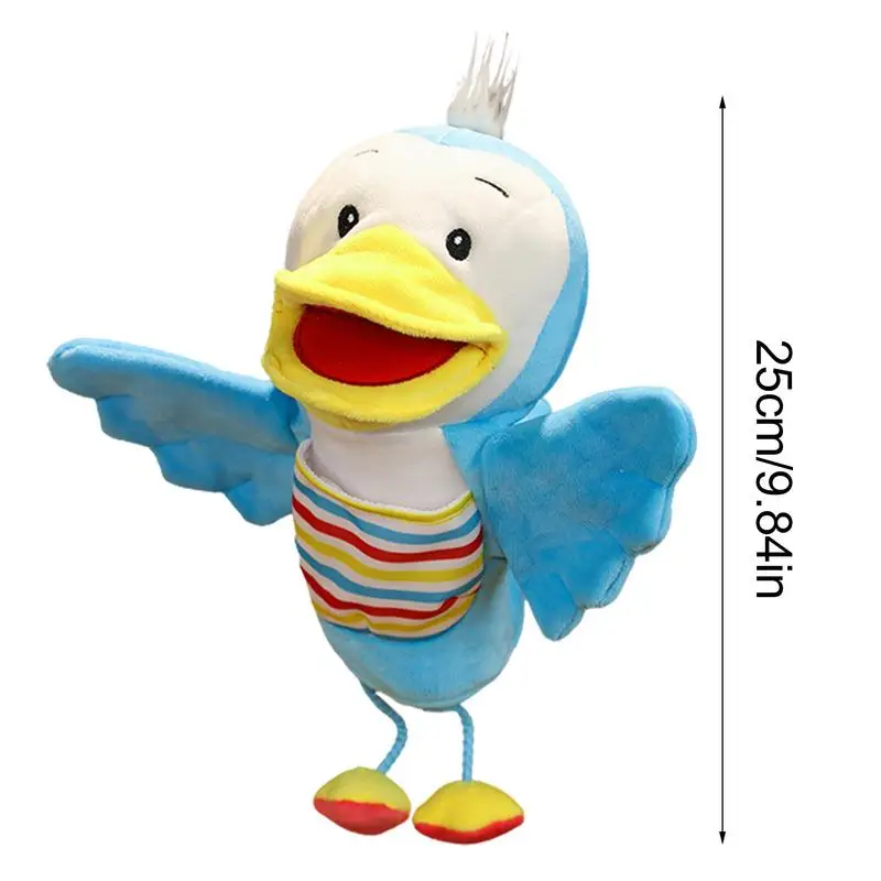 Marionnette à main en peluche de canard de dessin animé doux, jouet coule avec bouche mobile, animal en peluche, poupées de jeu de simulation pour enfants et adultes