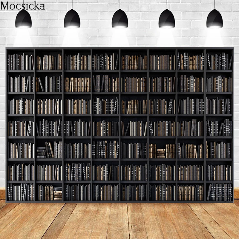 

Mocsicka Back To School Season Background Photography Library Bookshelf Decoration First Day Of School Children Portrait Studio