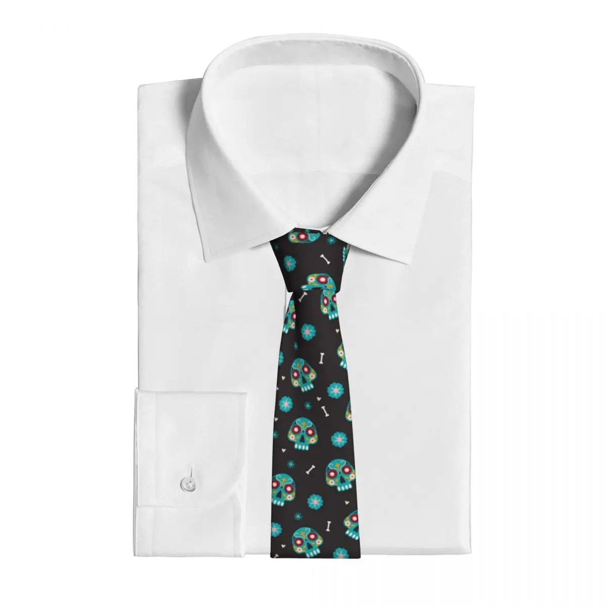 Corbata mexicana con patrón del Día de los muertos, accesorios de ropa