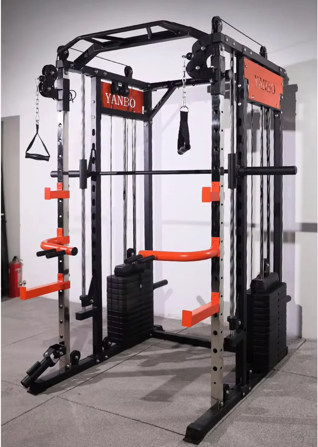 Hot All-In-One Home Gym Equipment Multi-Functional Squat Rack and Smith Machine with Power Rack Exercise Plate and Cable Drive