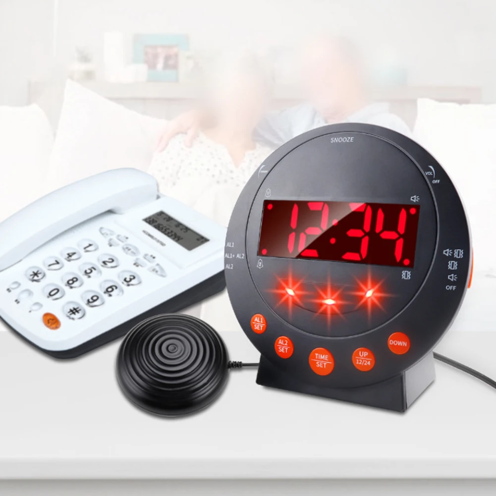 Alarm Clock With Phone Call Reminder Incoming Call Reminder LED Time Display 10.5*3.9*10.5cm Elderly Home Phone