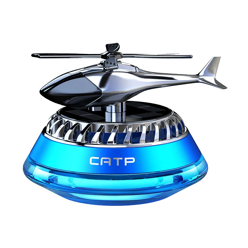 

Tom AutoLuxury Car Aromatherapy Perfume Ornament Solar Helicopter Light Glass Fragrance Diffuser for Car Interior Center Console