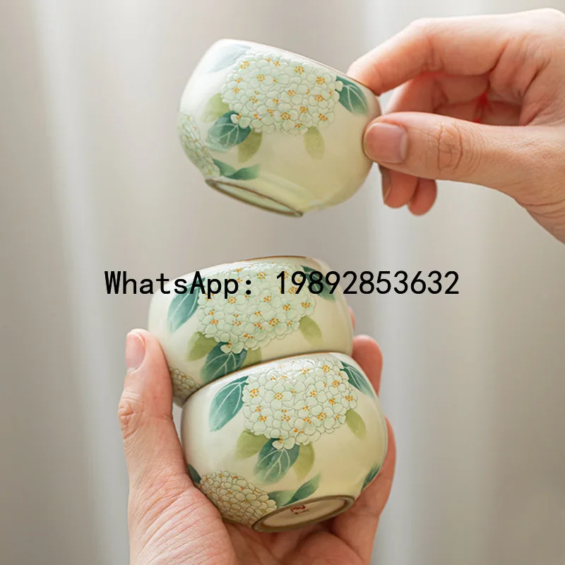 Ru kiln hydrangea tea cup master cup ru porcelain ceramic kung fu small tea cup