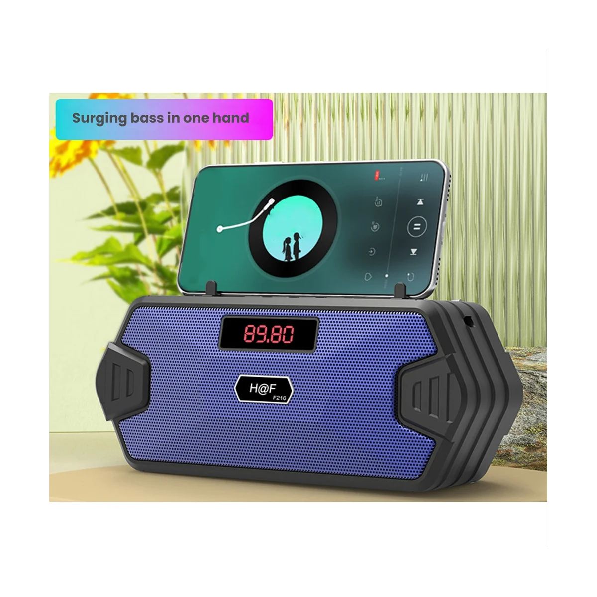 Maroktelefon Bluetooth Mali subwoofer Alatámaszt TF rty USB Beszélő Fermium receiver/radio vel Fermium Kék szín