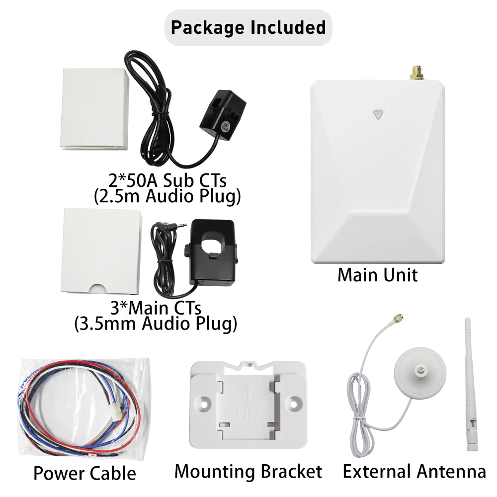 Imagem -03 - Energia de Energia de Circuito Bi-direcional Inteligente Wifi Monitor de Medidor Kwh Braçadeira ct Transformador de Corrente por Tuya App Fases 200 a 300a Pcs
