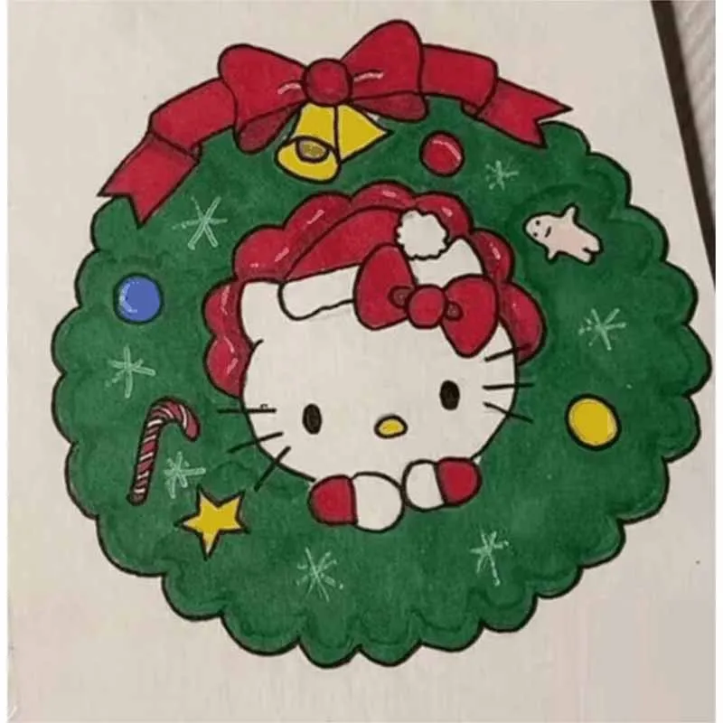 Christmas Wreath Aimal Cat Metal Cutting Dies For DIY Scrapbooking Photo Album Craft Decorat Paper Template Handcraft Gift Card