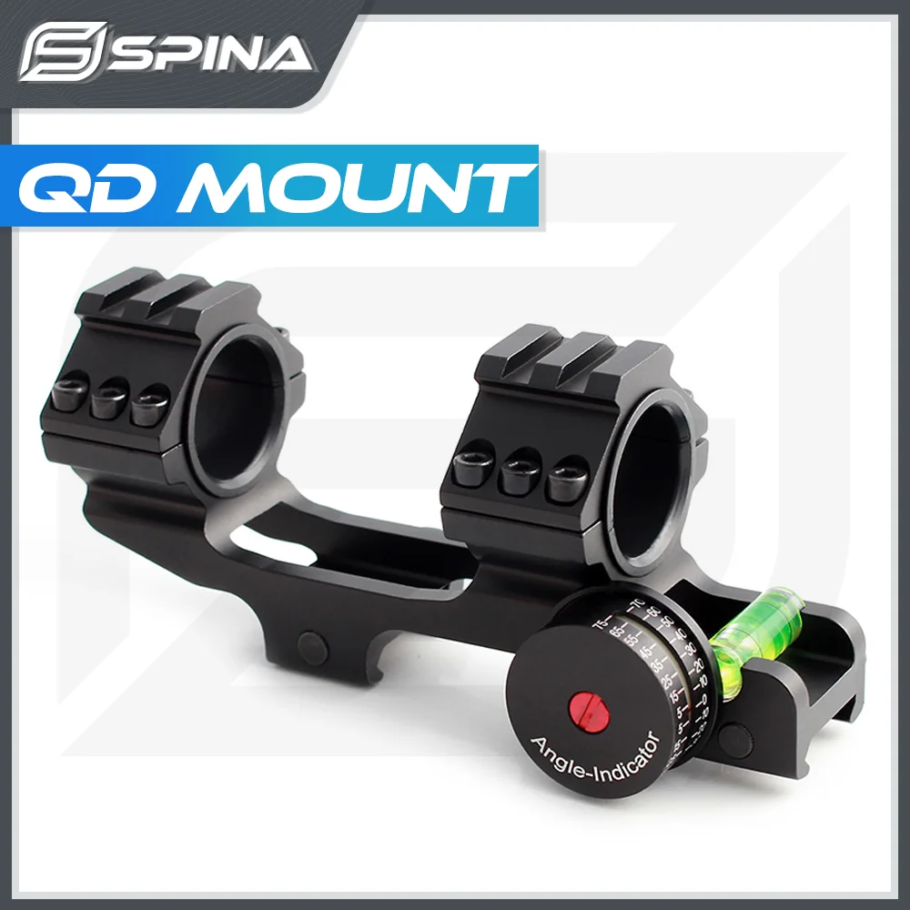 Spina Optics 25.4/30mm  Weaver Picatinny Scope Mounts With Angle Bubble Level 1Inch Scope Rings For Picatinny Rail On Top