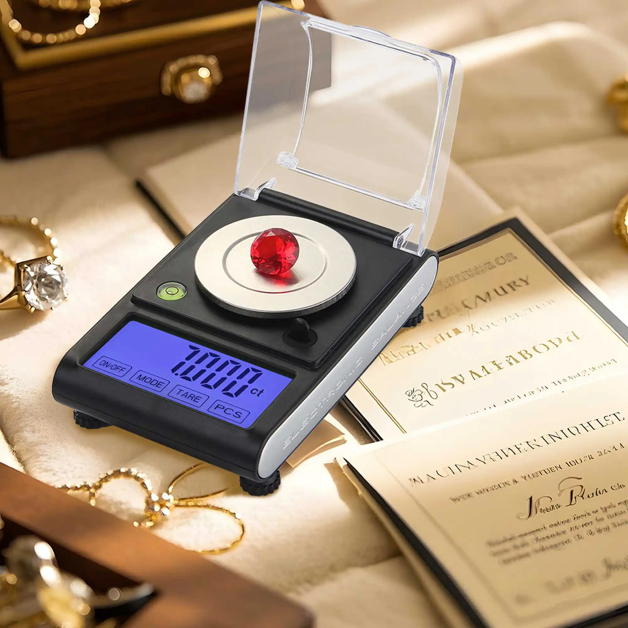 2025 New 0.001g Precision, Dustproof Smart Jewelry Scale, INS Style Mini LCD Backlight, Lab-grade Portable Micro Scale for Lab,