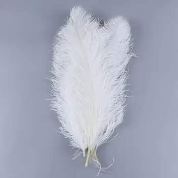 10/50/100/500 ks přírodních bílých pštrosích peří, 15-75 cm, velké peří, řemesla pro svatební hostinu, stolní dekorace, chocholy, dekorace 6 nejlepší prodej velké pštrosí peří - №4