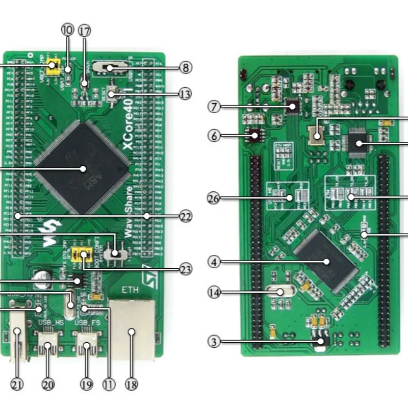 carte-de-base-mcu-stm32-stm32f407igt6-extenseur-io-usb-hs-fs-ethernet-nandflashxcore407i-carte-de-base-stm32f4