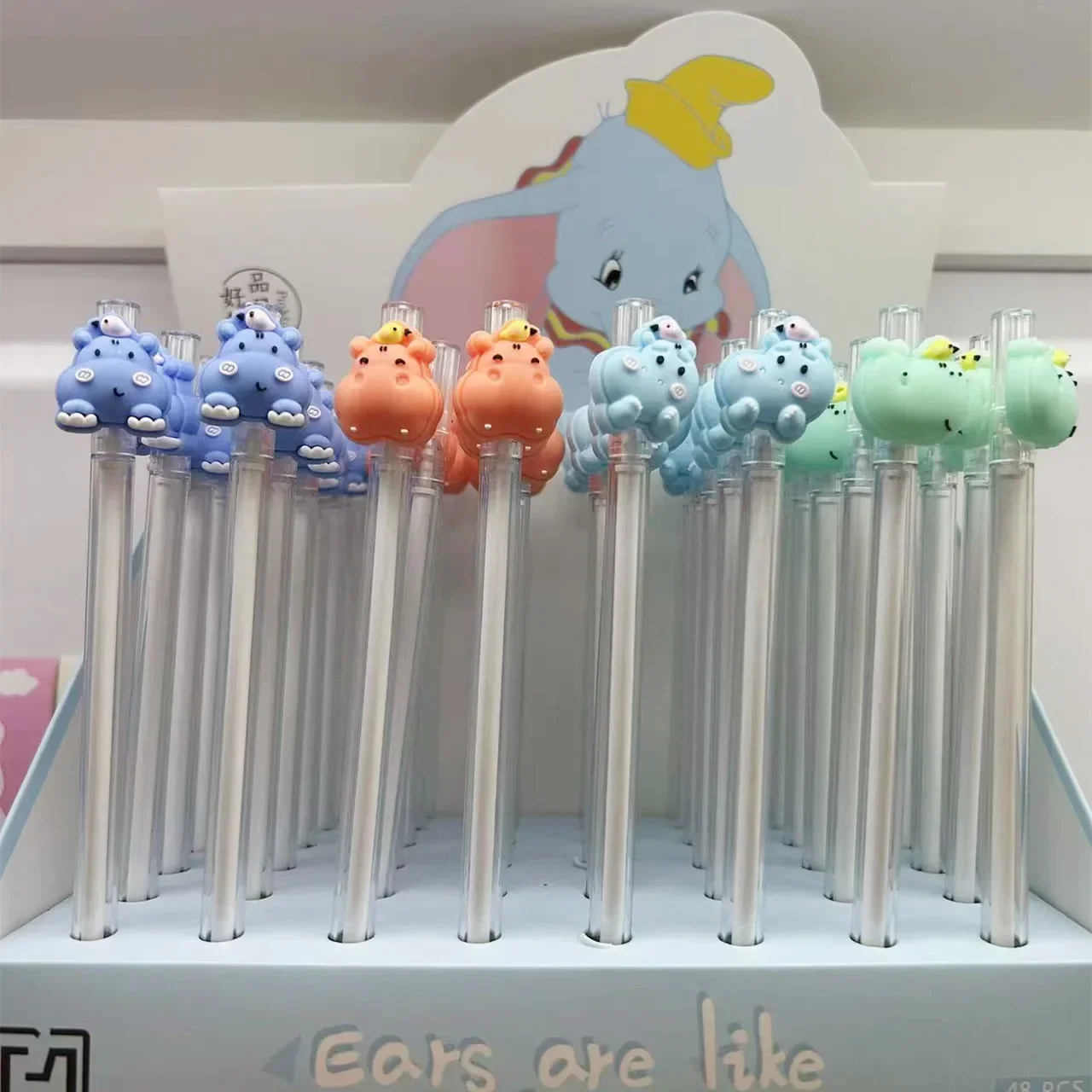 A 48PCS Cartoon Neutral Pen Cute Creative Doll Hippo Mr. 0.5mm Student Supplies Office Supplies B