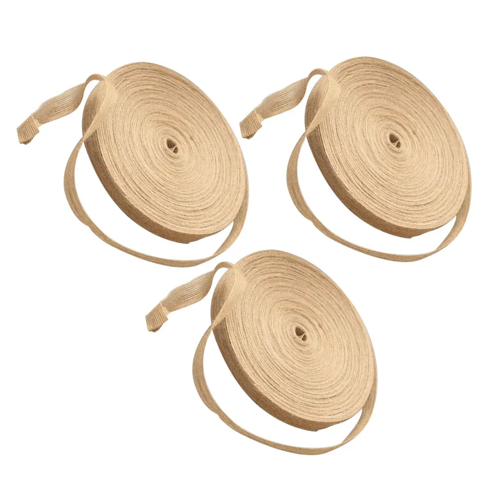

3pcs 3 Rolls 10 Meters Jute Wrapping Ribbon Burlap Diy Decoration Craft For Gift Packaging Wedding Party Scrapbooking Hair Bows