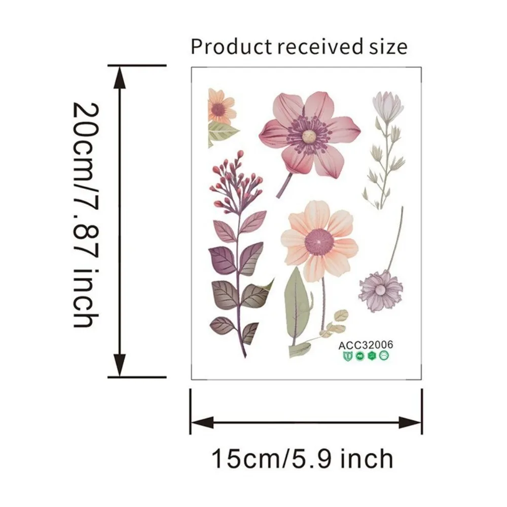 Beautiful Flowers Switch Wall Sticker PVC DIY Waterproof Sticker Removable Home Decoration Stickers Bedroom Bathroom Living Room
