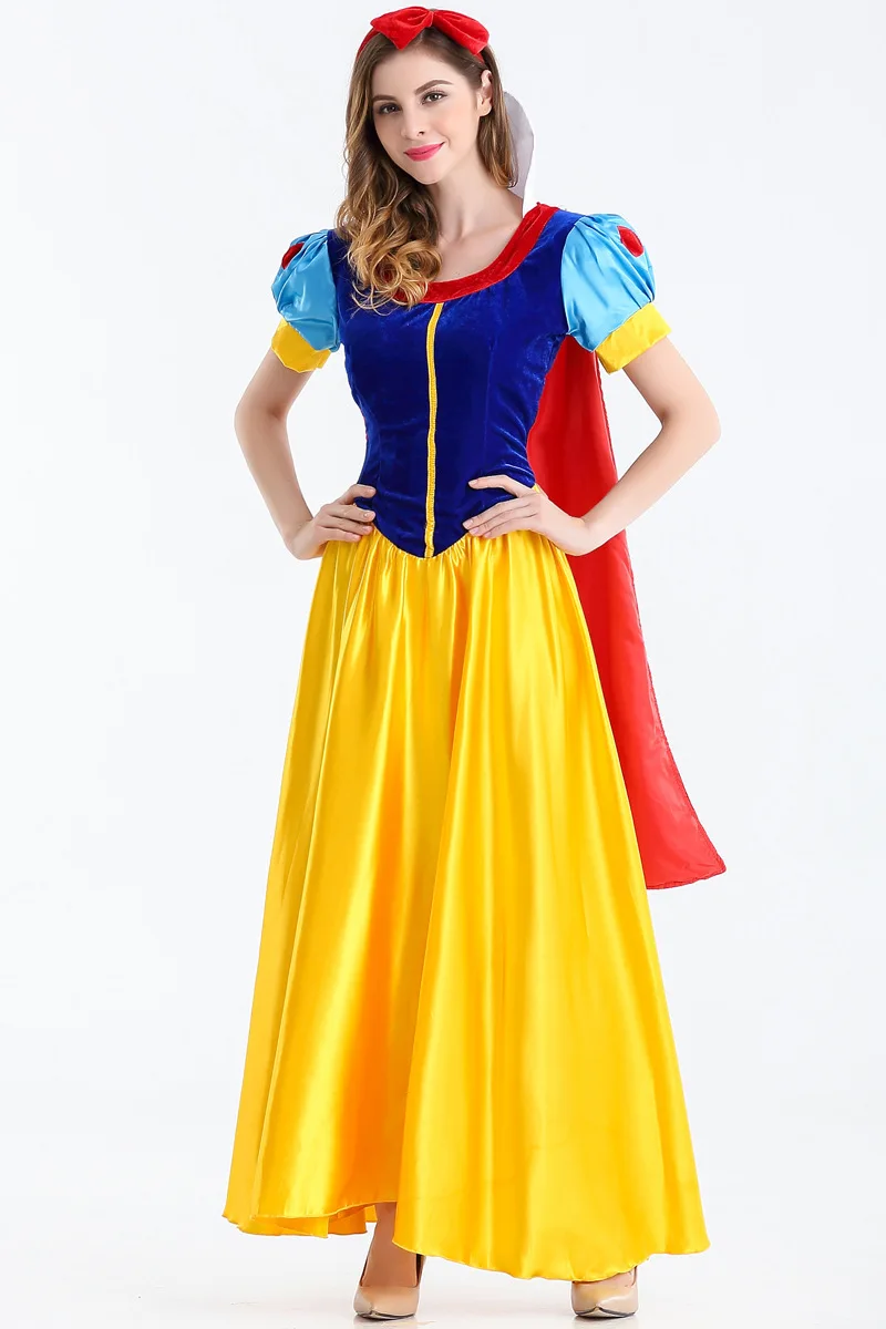 Adult Cosplay Dress Outfit Snow White Girl Princess Dress Cartoon Princess Snow White Halloween Party Costume