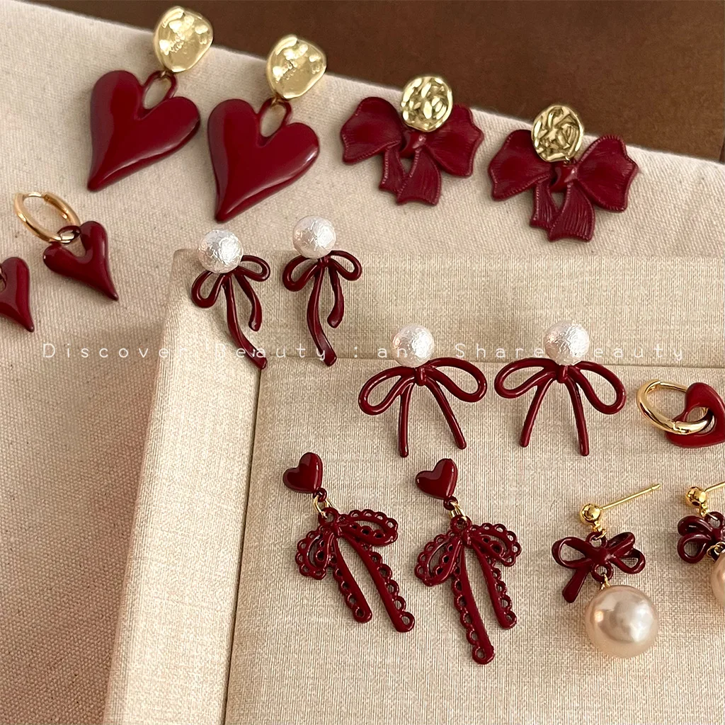 accessori-fai-da-te-orecchini-a-fiocco-ankola-con-goccia-d'olio-rossa-stile-dolce-e-raffinato-orecchini-a-perno-con-motivo-a-cuore-gioielli-da-donna-di-alta-gamma-in-stile-retro-letterario