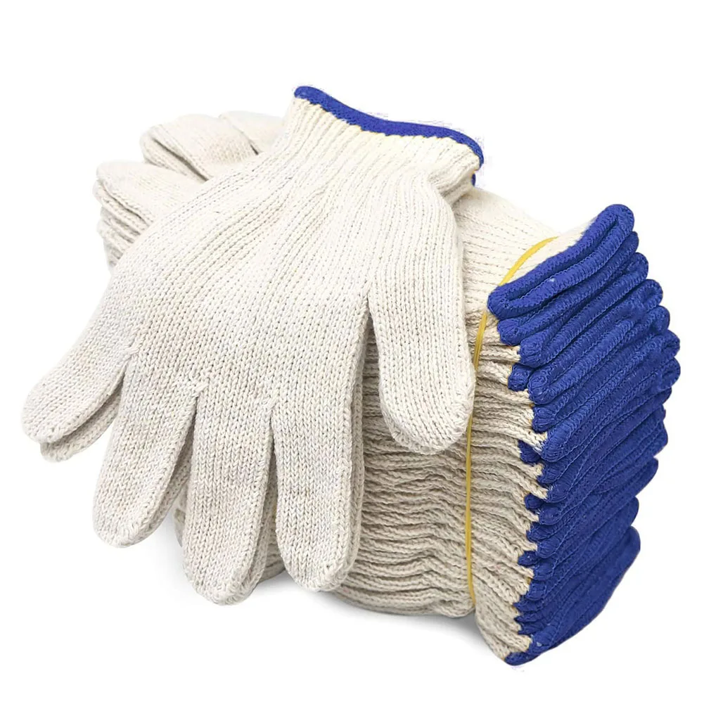 30 Pairs Hand Working Gloves Safety Grip Protection Work Gloves Thicker Industry Knitted Cut Repair Gloves Durable String Knit