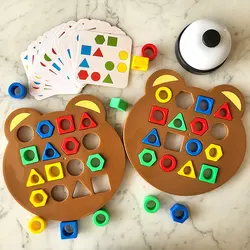 Bebek Montessori oyuncak geometrik şekil 3D bulmaca savaş oyunu oyuncak eşleşen çocuk öğrenme eğitim interaktif oyuncaklar çocuklar için