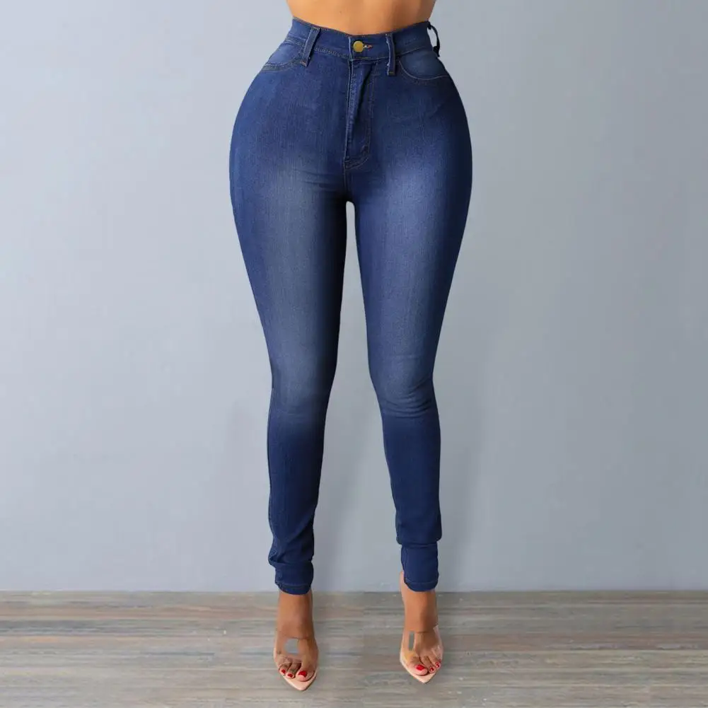 Jeans skinny taille haute pour femmes avec poches à braguette zippées, leggings en denim, streetwear