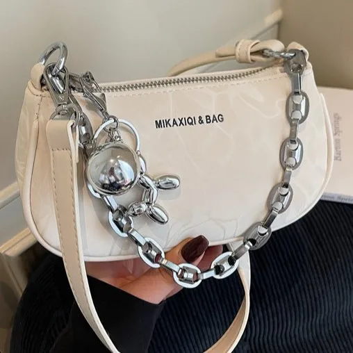 

Сумка подмышки с ремешком-цепочкой, модная женская сумка на плечо, шикарная сумка-тоут с верхней ручкой, уникальная сумка через плечо, модная сумка «день-ночь» ​