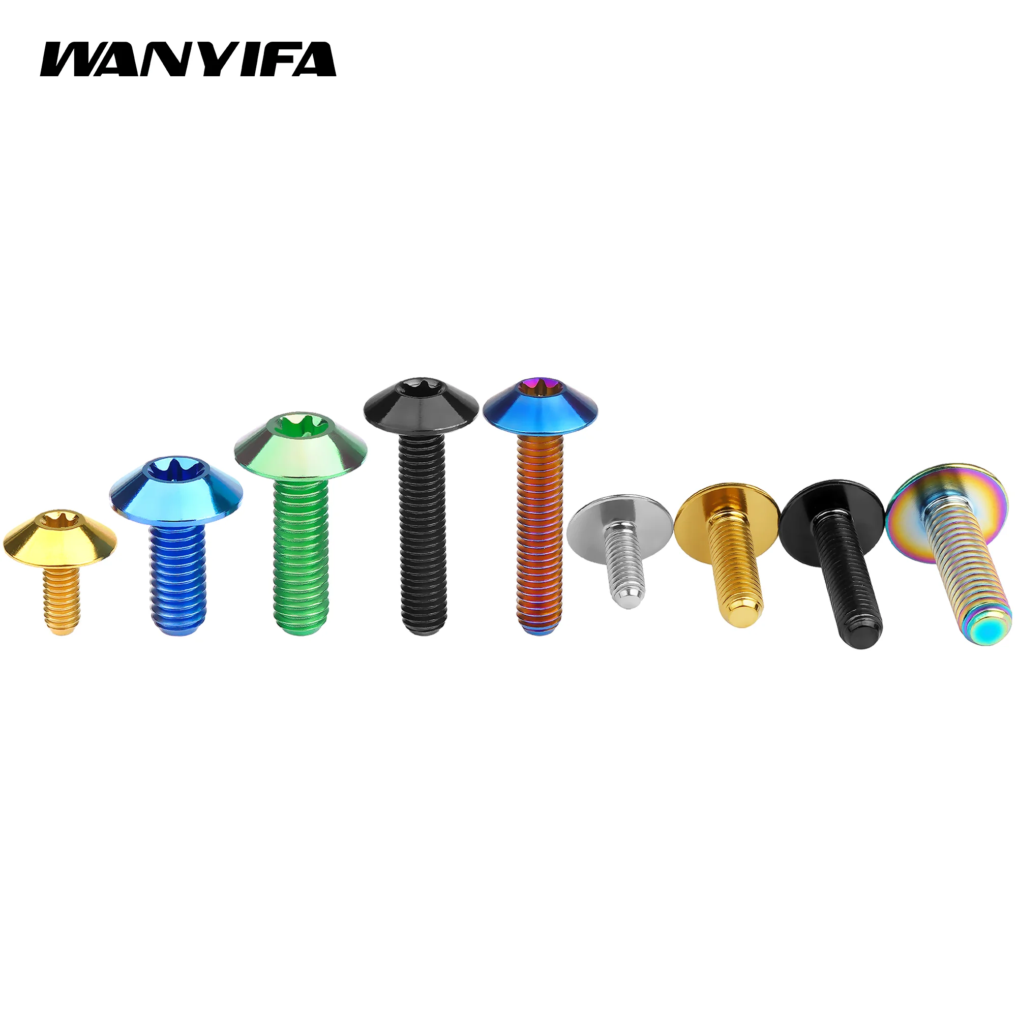 Wanyifa 10PCS Titanium Bolts M5x12 15 20 25mm Torx Screw Fastener for Bicycle Motorcycle Installation