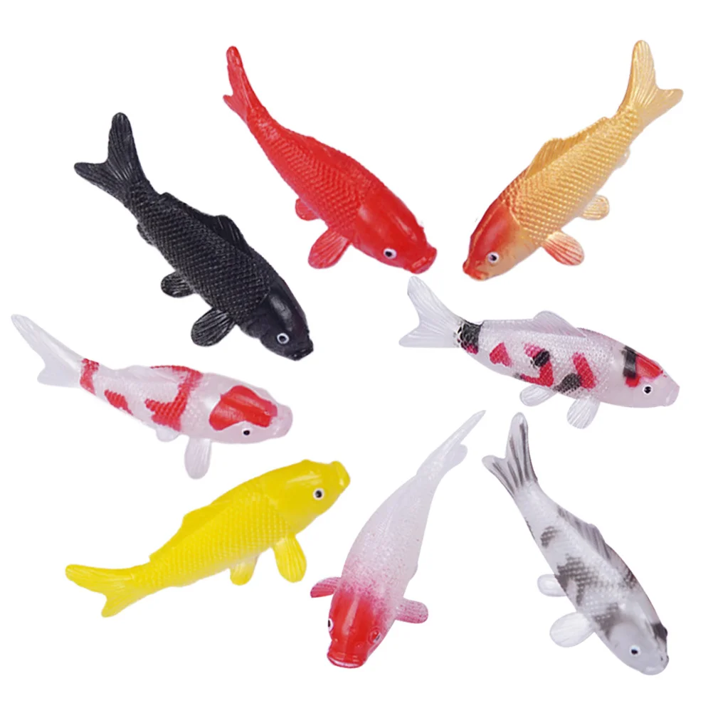 

8pcs Miniature Pvc Koi Decoration Aquarium Fish Decor For Aquarium Tank Fairy Garden Diy Accessories