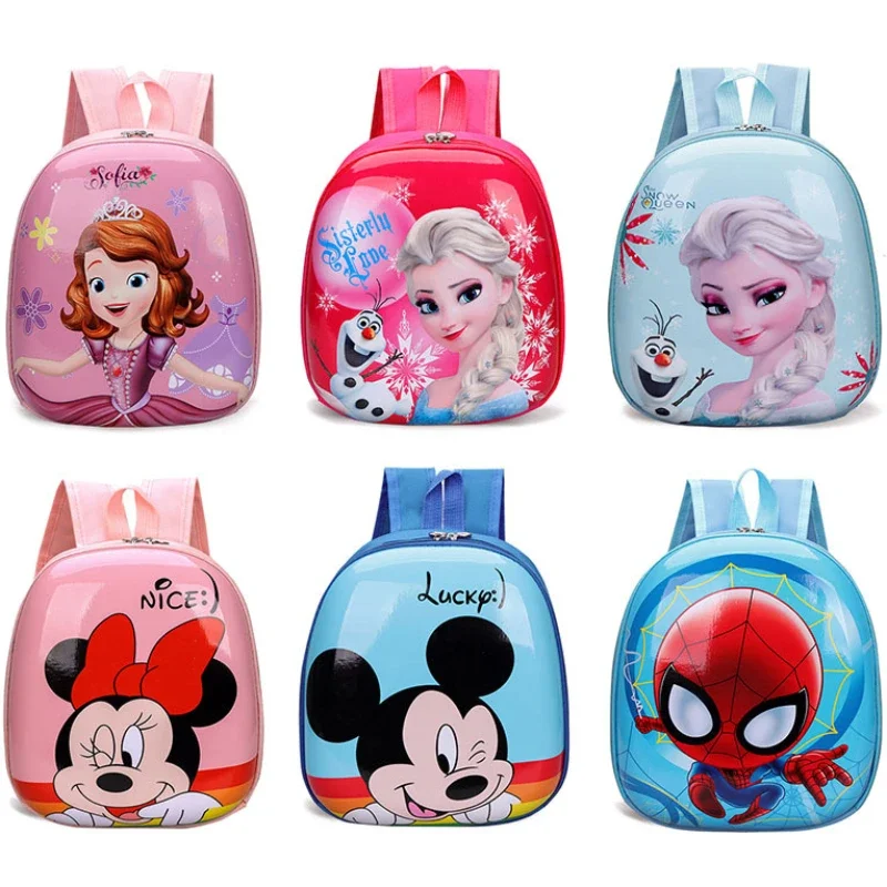 Minnie Cute Girl Backpack Disney Cartoon Spriderman Children Backpack Mickey Kids Schoolbag Elsa Shoulder Bag