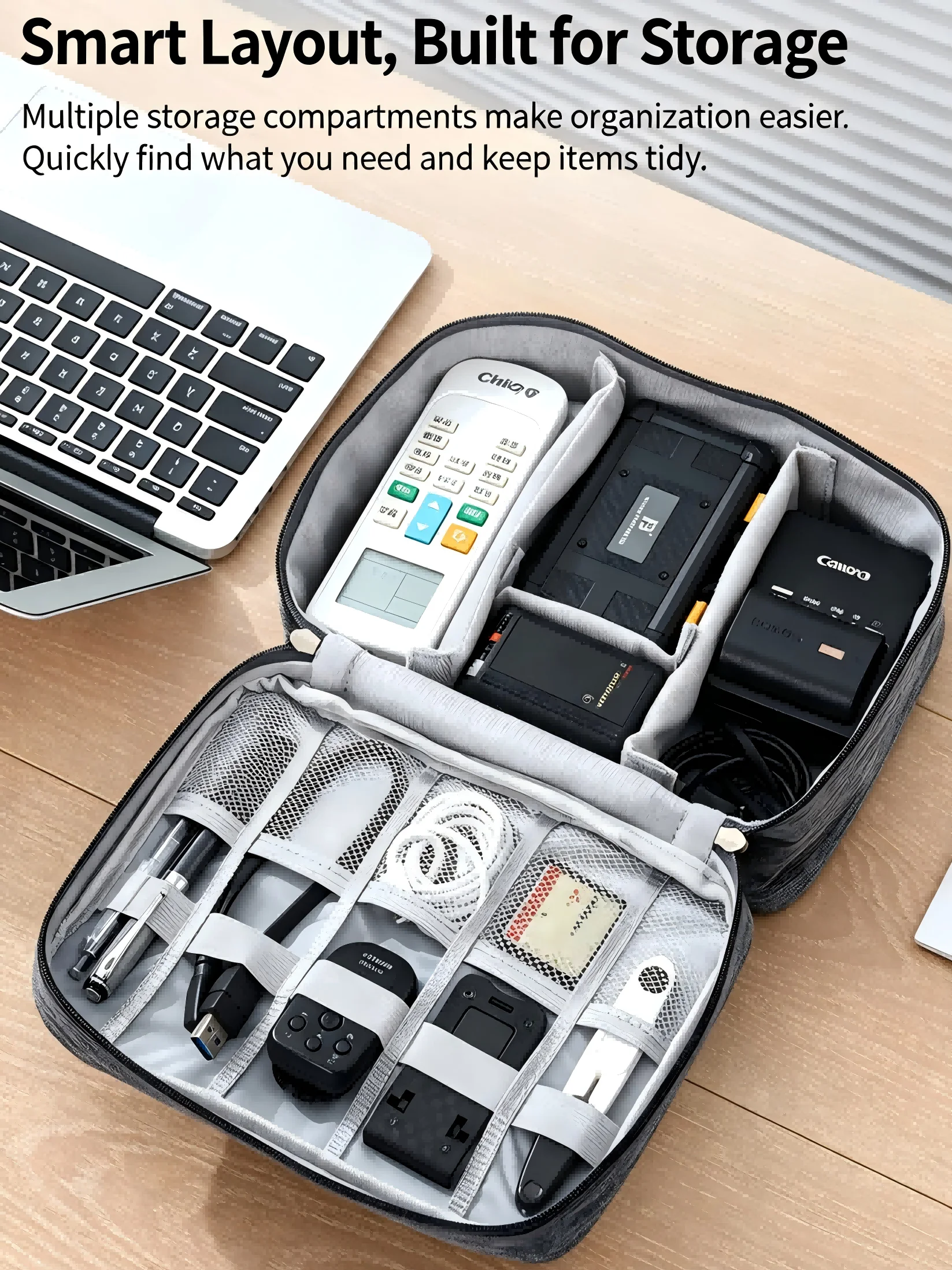 Waterproof Portable Travel Cable Organizer Bag, Electronic Storage Case for USB Cord Charger Plug Digital Gadgets Storage