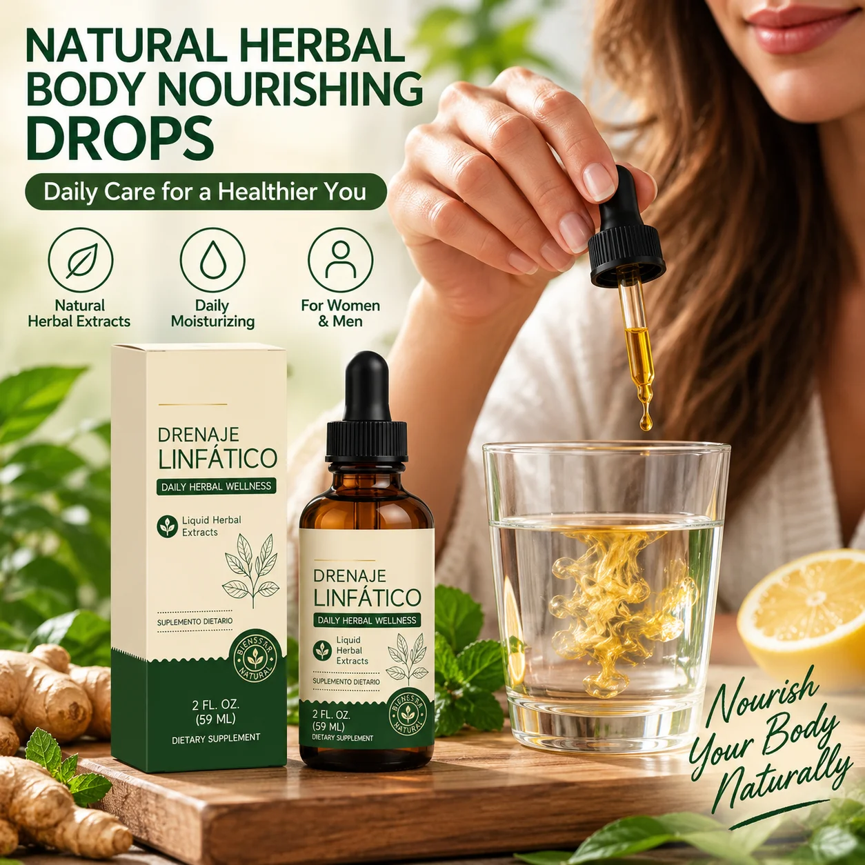 1-10Box 59ml Natural Herbal Extracts Lymphatic Drainage Drops Liquid For Unisex Gentle Relieve Swelling Stronger Immune Care