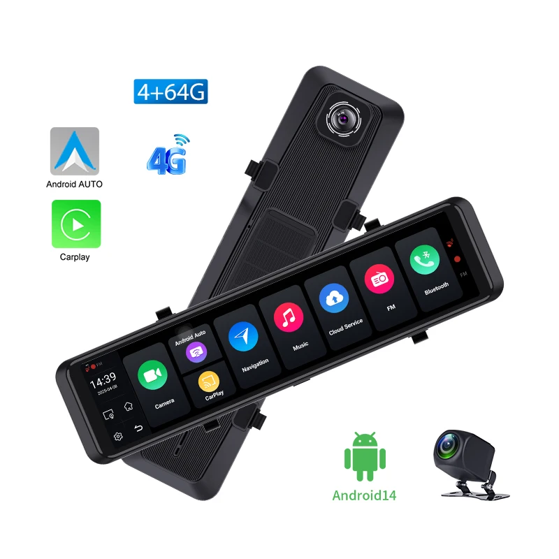 

4G Android 14.0 4G+64G 12 Inch Car Rearview Mirror ADAS FHD Auto Recorder GPS Navigation Dash Camera Rear View Mirror Car DVR