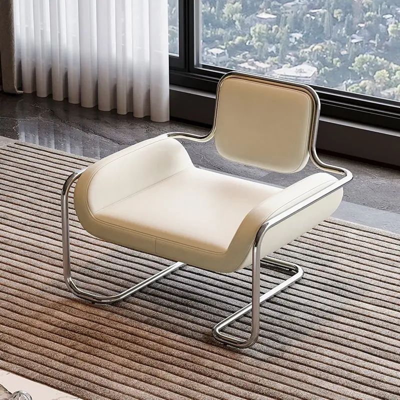 

Medieval art designer stainless steel special-shaped convex chair, casual single sofa chair