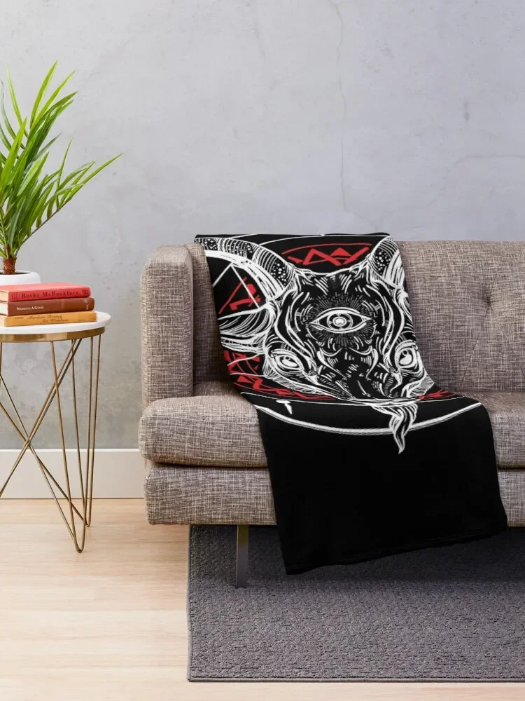 Satanic Goat Baphomet Circle Satan SymbolLucifer Devil Throw Blanket Tourist Sofa Blankets