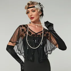 1920s Retro Sequin Beaded Shawl Great Gatsby Flapper Women's Dress Small Kamp Versatile Small Coat