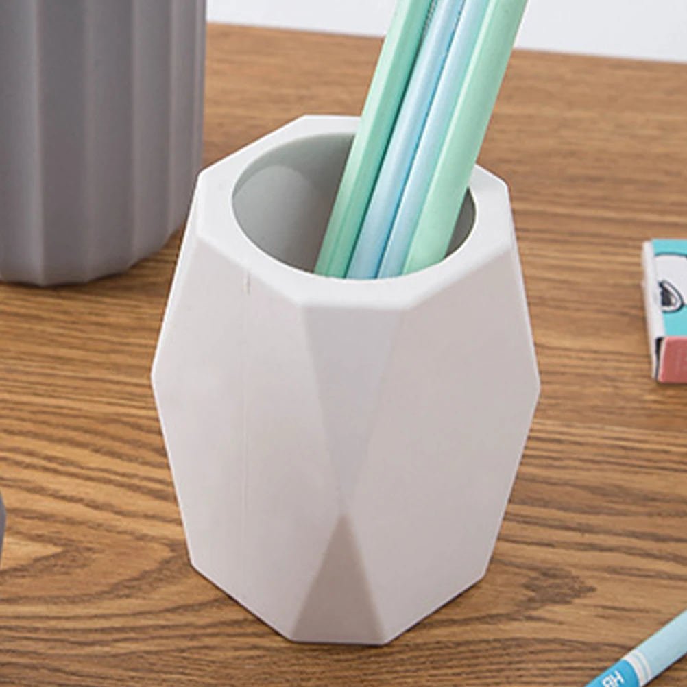 

Silicone Geometric Pen Holder Stationery Tube Office Desk ganizer Pencil Cup Container Marker St Holder Accessory