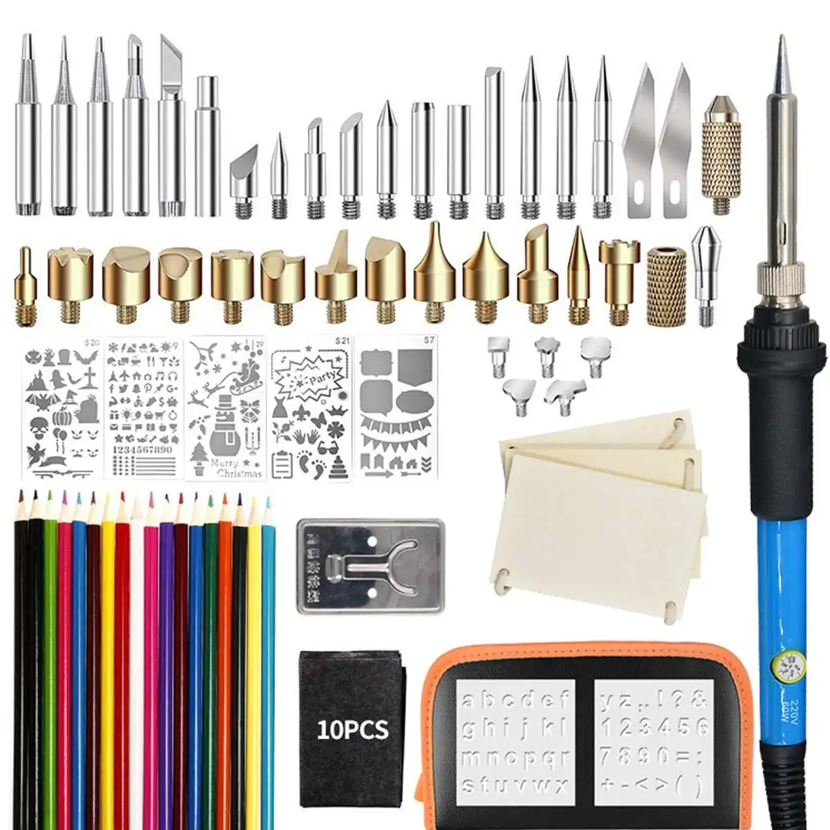 220V 60W LCD Electric Soldering iron Adjustable Temperature Solder iron With quality soldering Iron Tips and kits