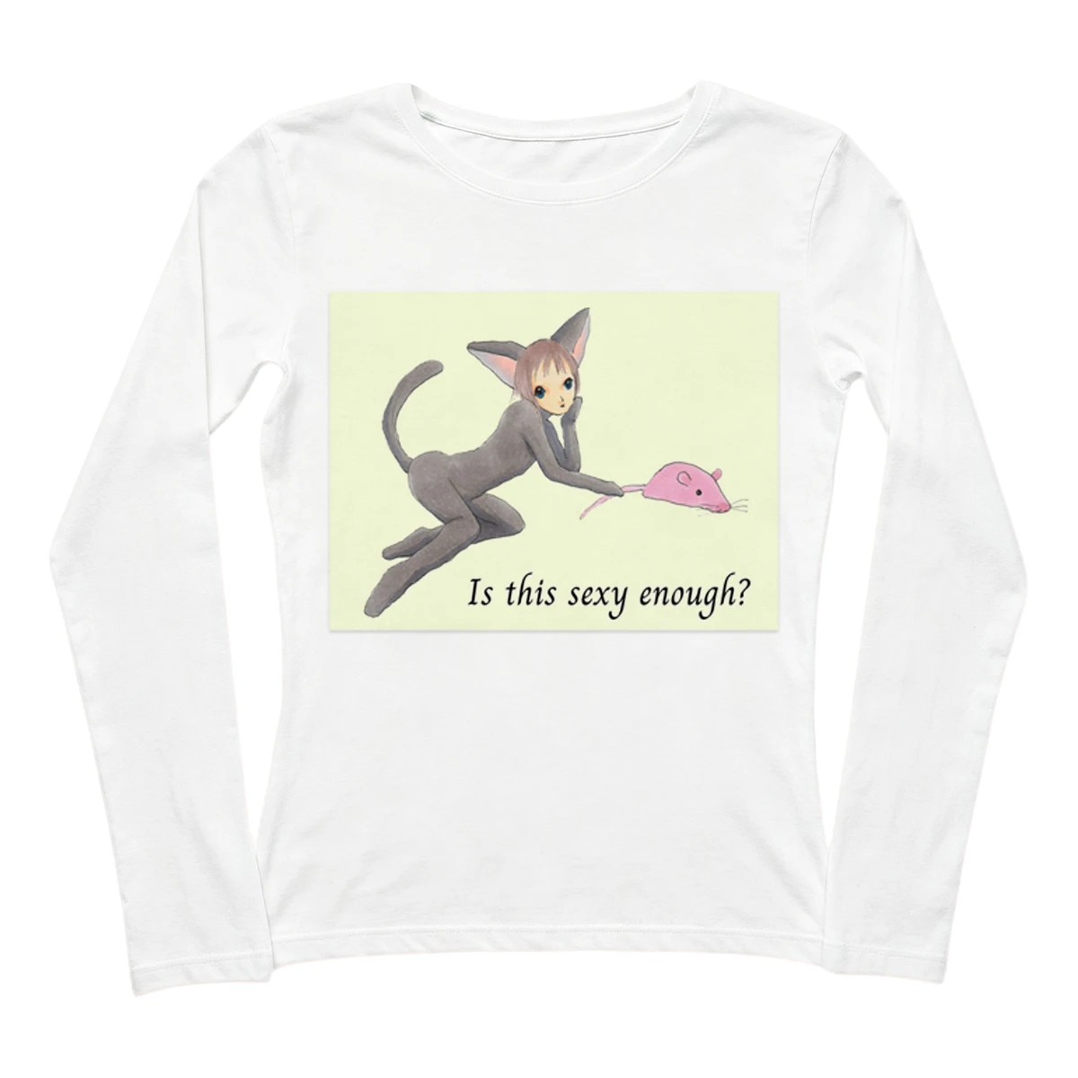 Weird Art Women Long Sleeve Tee, Hand Drawn Tiger Leopard Character Badminton Graphic Slim Top, Y2K Harajuku Cute Streetwear