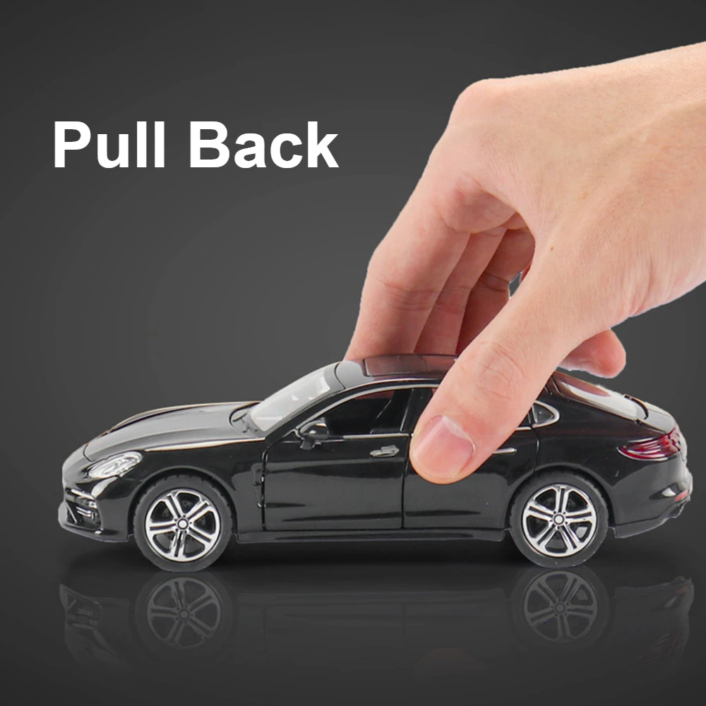 Panamera ของเล่นโมเดลรถยนต์สปอร์ตอัลลอยด์แบบ1:32, ของเล่น Diecast ประตูเปิดด้วยเสียงยานพาหนะรุ่นของขวัญวันหยุดสำหรับเด็กผู้ชาย