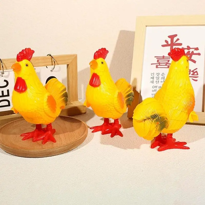Post-80 Prank Nostalgic Vintage Toy Rooster Hopping Prank Mechanical Toy