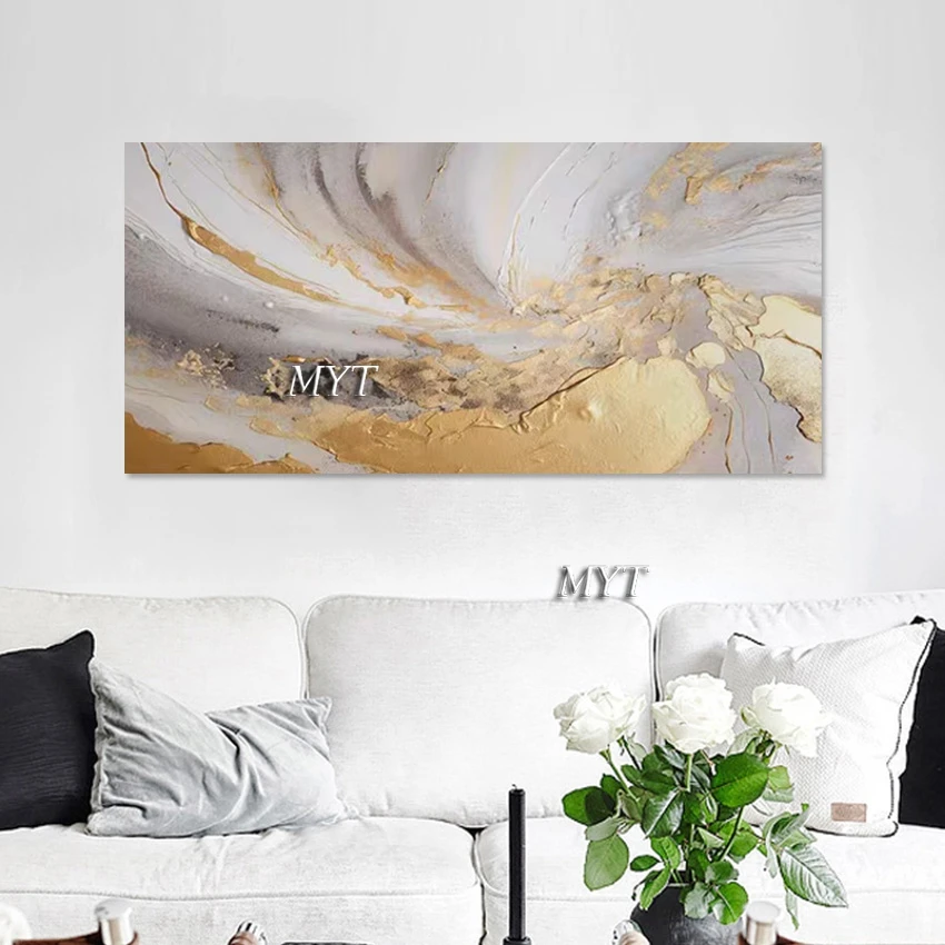 

Heavy Gold Foil Canvas Art Designs Acrylic Textured Abstract Painting Home Interior Decoration Accessories Living Room Pictures