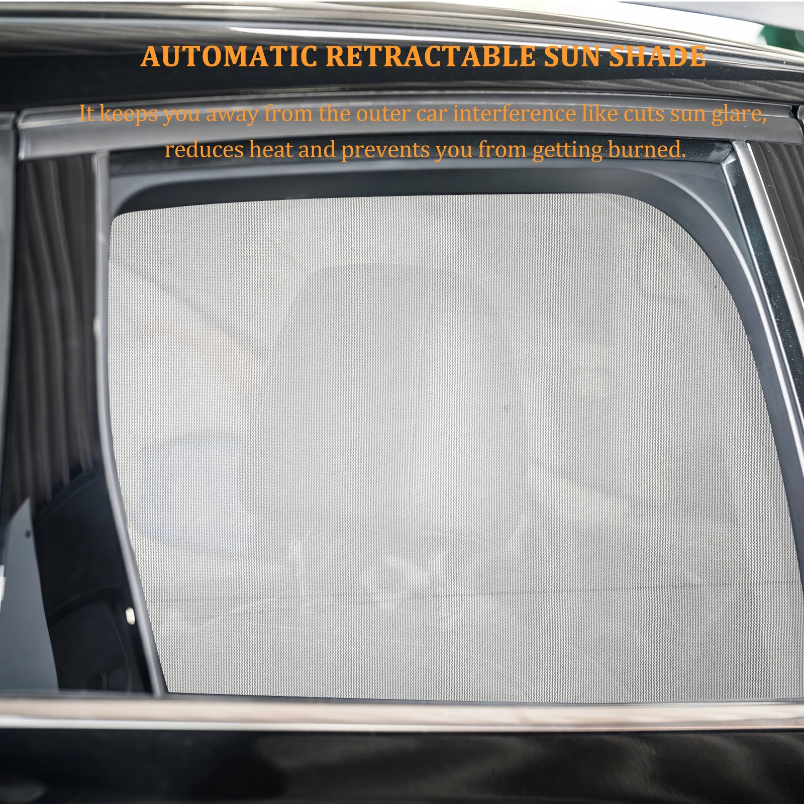 

1Pair Automatic Retractable Car Sun Shield Side Window Roller Shades Heat Insulation Sun Louver Black Car Roller Shades